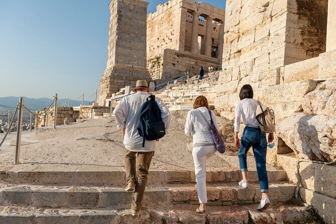 Acropolis Skip The Line Private Tour with Licensed Expert Guide - Propylaea and Athena: The Gateway Scene Visitors Miss on Their Own