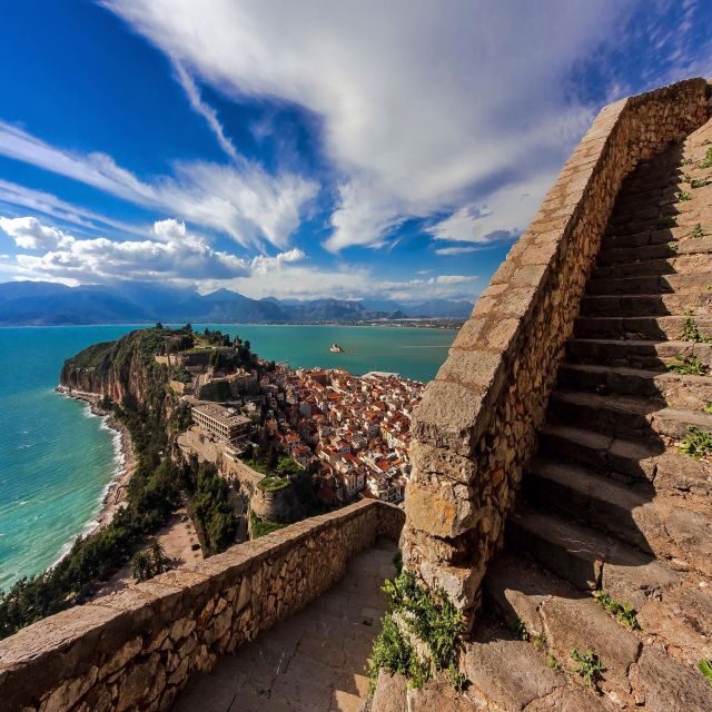 Athens: Ancient Corinth & Nafplion Guided Premium Tour - Nafplion: old streets, waterfront photos, and real snack time