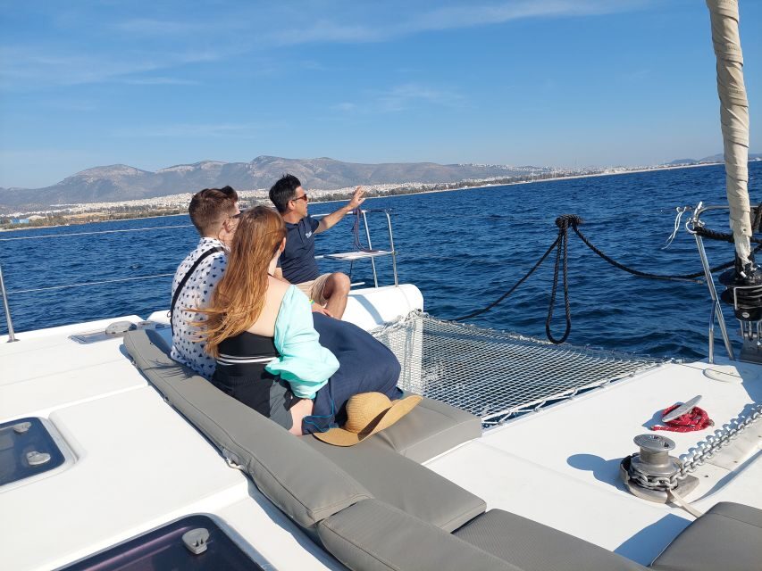 Athens: Catamaran Cruise with Fresh Lunch and Wine - Voula lunch stop: Greek meze-style food with a view