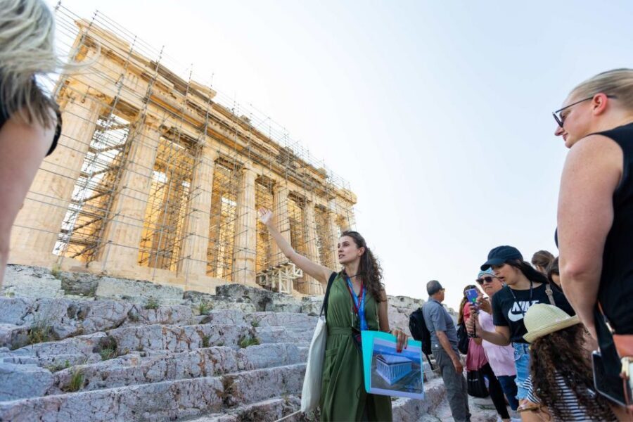 Athens: Early Morning Guided Tour to Acropolis and Museum - Walking Down via Dionysiou Areopagitou