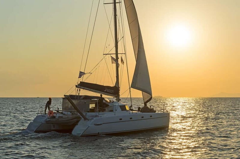 Athens: Half-Day Sunset Catamaran Cruise with Meal & Drinks - Sailing the Athenian Riviera: Views, Music, and Wind Work
