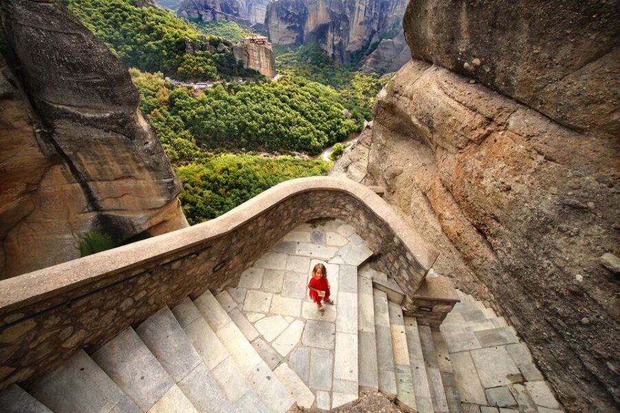 Athens: Meteora 2-Day Trip with Hotel, Sunset & Morning tour - Day One Sunset Tour: Byzantine Church and Hermit Caves