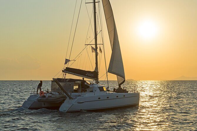 Athens Semi Private Sunset Catamaran Cruise with meal & drinks - Stop 2: Kavouri Beach and the Hydrousa-Sheltered Water