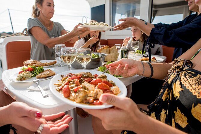 Athens Semi Private Sunset Catamaran Cruise with meal & drinks - The Onboard Meal: Seafood Pasta, Greek Sides, and Drinks That Aren’t a Free-for-All