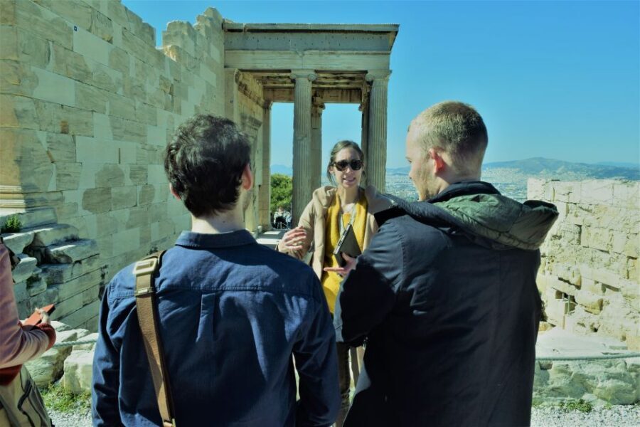 Athens: The Acropolis Guided Walking Tour in German - The uphill “story walk”: hospital remains and the Odeon of Herodus Atticus