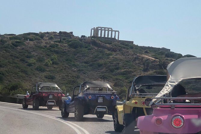 Buggy Tour in Ancient Ruins and Temples around Athens-SOUNIO Poseidon Temple - Stop 1: Lake Vouliagmeni for coffee or a bracing swim