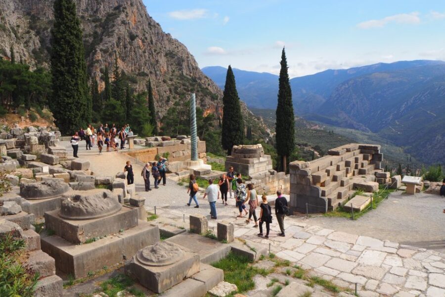From Athens: Day Tour to Delphi - Temple of Apollo remains and the Pythios sanctuary stop