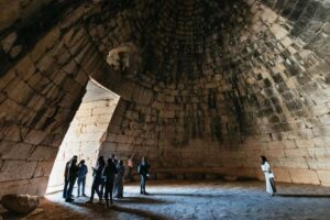 From Athens: Mycenae, Nafplio and Epidaurus Guided Tour - Hotel pickup, the van ride, and the Corinth Canal moment