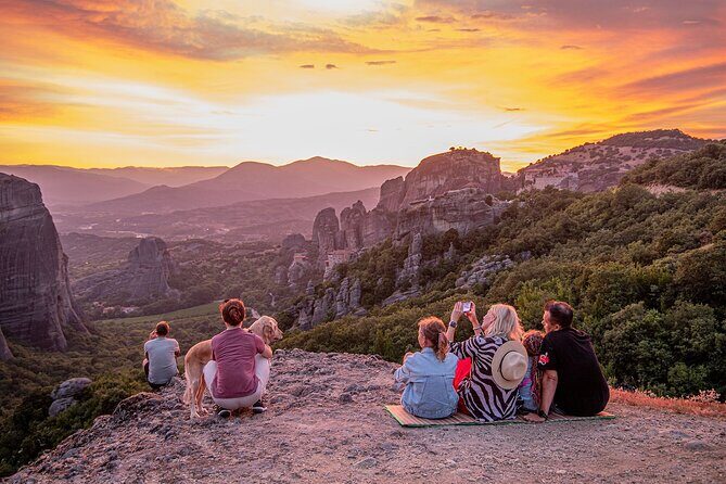 Meteora Sunset with Monastery & Hermit Caves Tour in Small Group - The sunset viewpoint: how the sky show really works