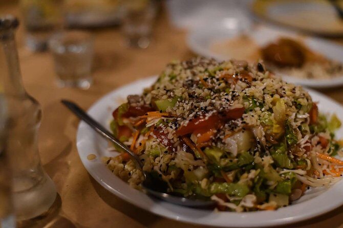 Private Athens By Night Food Tour & Wine Tasting of 5 Varieties - Dinner in Syntagma District: main course choice plus Greek salad and spirits