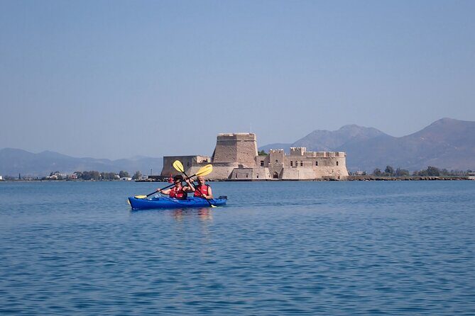 Sea Kayak Nafplio - Medieval Castles Tour - Acronafplia Fortress from below: walls, headland views, and strategy talk